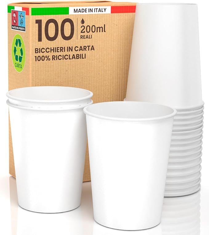 BICCHIERI DI CARTA BIODEGRADABILI