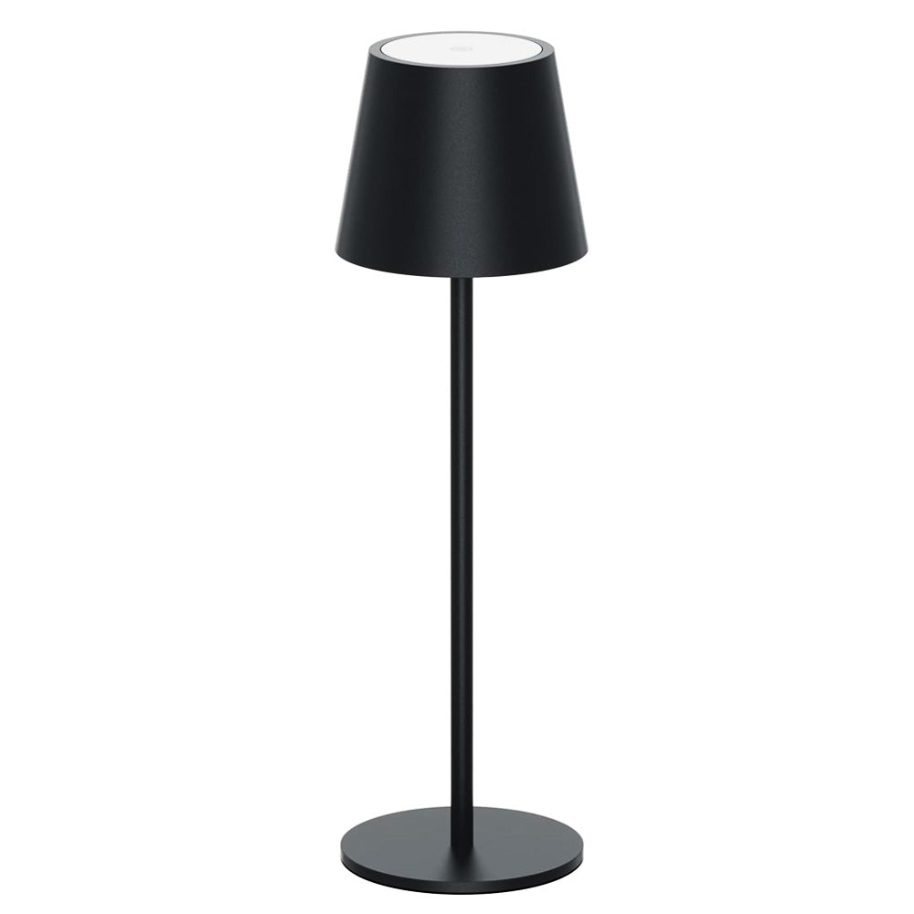 Lampada touch senza Fili con luce a LED dimmerabile in 3 Tonalità di Bianco - Misura 11x11x37cm - Colore Lampada Nera